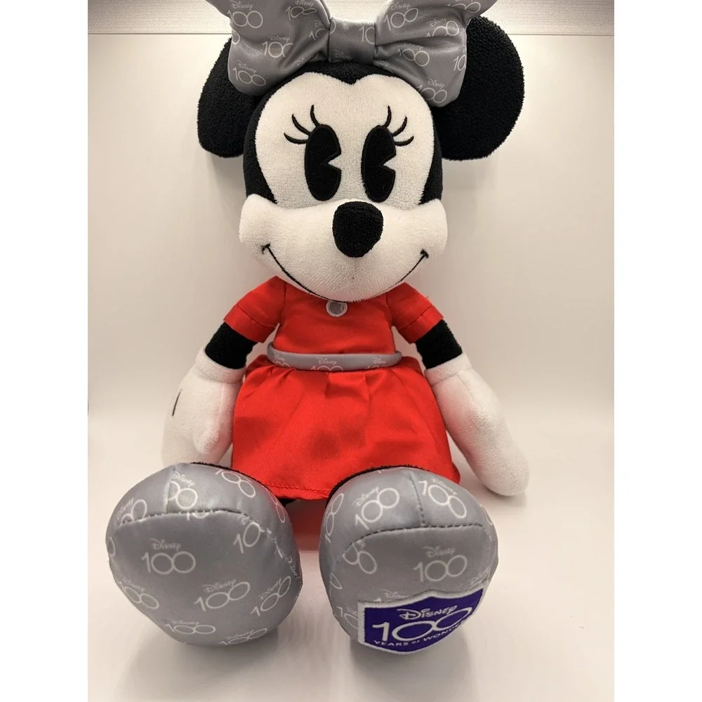 Disney 100 Years of Wonder Minnie Mouse Red Dress Plush Stuffed Toy Collectible